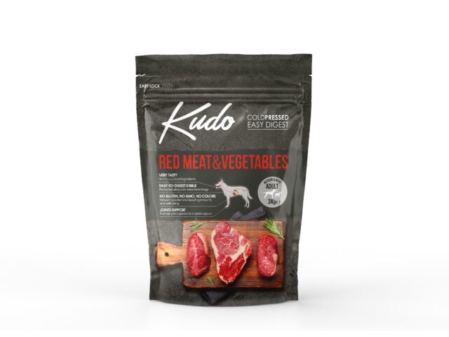 Kudo Red Meat & Vegetables külmpressitud koeratoit 3kg