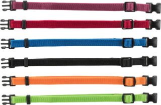 Kutsikakaelarihmade komplekt Junior, M-L: 22-35 cm/10 mm, must, punane, kuninglik-sinine, õun, papai