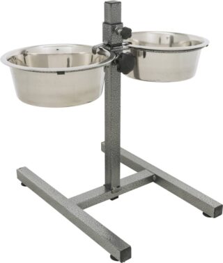 Roostevabast terasest kausside komplekt tõstetud alusega Dog bar, 2 × 1,8 l/ø 20 cm