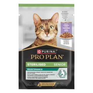 PRO PLAN KASSI EINEKOTIKE STERILISED SENIOR 7+ KALKUNIGA KASTMES 85G
