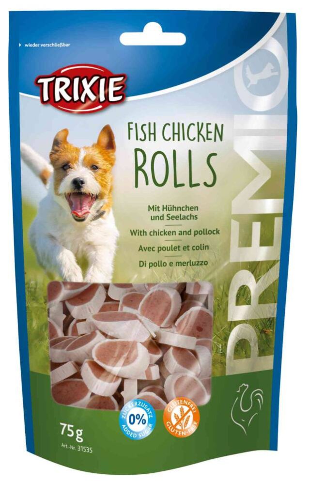 Koera maius PREMIO kala-kana-rullid, 75 g