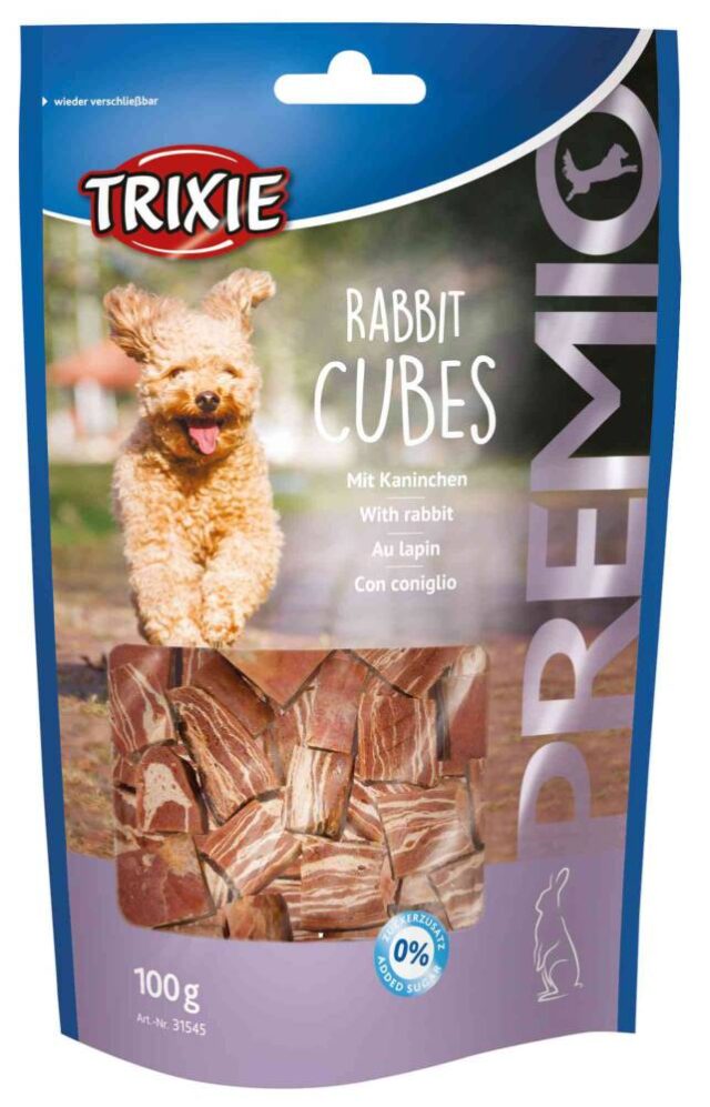 Koera maius PREMIO Küülikukubikud, 100 g