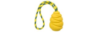 Mänguasi koertele Sporting põrkepall köiel, looduslikust kummist, 9 cm/30 cm juhuslik värv