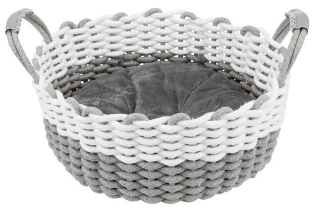 Koera korv Nabou 45 cm, hall/valge