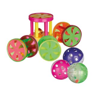 Mänguasi kassidele Pall/rull, plastik, ø 4,5 cm, sorteeritud