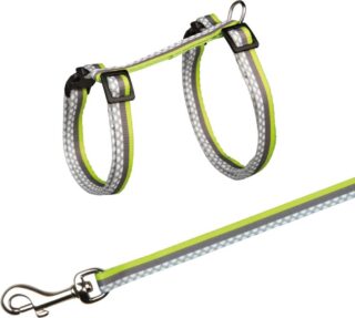 Traksid kassidele rihmaga Freshline Spot, nailon, 27-45 cm/10 mm, 1,20 m