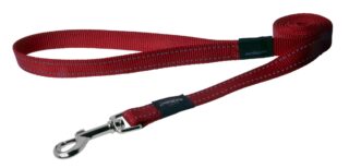Jalutusrihm Rogz Utility Large 20mm Fanbelt Fixed Dog Lead, punane peegeldav