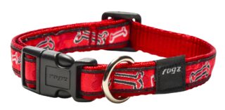 Kaelarihm Rogz Fancy Dress M 16mm Scooter, Red Rogz Bone muster