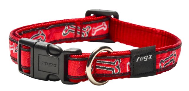 Kaelarihm Rogz Fancy Dress M 16mm Scooter, Red Rogz Bone muster