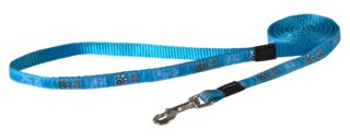 Jalutusrihm Rogz Fancy Dress Small 11mm Jellybean, Turquoise Paw muster