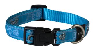 Kaelarihm Rogz Fancy Dress M 16mm Scooter, Turquoise Paw muster
