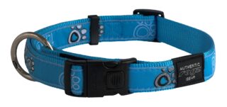 Kaelarihm Rogz Fancy Dress XL 25mm Armed Response, Turquoise Paw muster