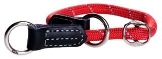 Kaelarihm Rogz Rope Medium 9mm Reguleeritav 30-35cm, punane helkur