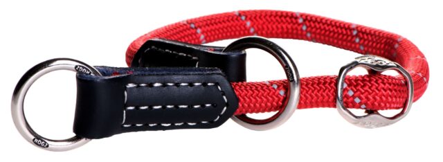 Kaelarihm Rogz Rope Medium 9mm Reguleeritav 30-35cm, punane helkur