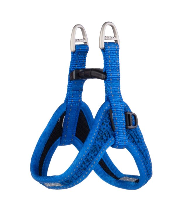 Traksid Rogz Tiny Fast Fit Tuig XXS 32cm sinine helkur