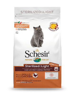 Schesir kuivtoit steriliseeritud/ülekaalulistele kassidele 400g