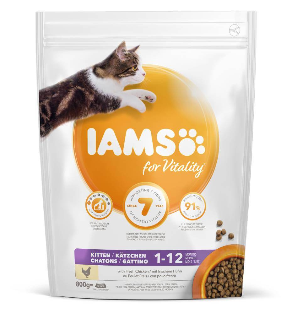 Kuiv täissööt IAMS CAT Kitten kanaga 800g kassipoegadele