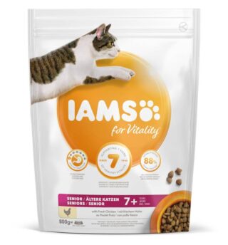 Kuiv täissööt IAMS CAT Senior 7+  kanaga 800g vanematele kassidele