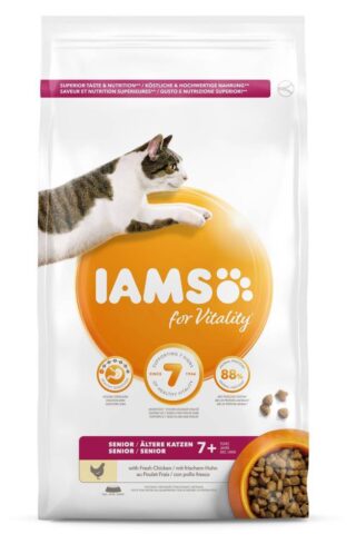 Kuiv täissööt IAMS CAT Senior 7+ kanaga 3kg vanematele kassidele