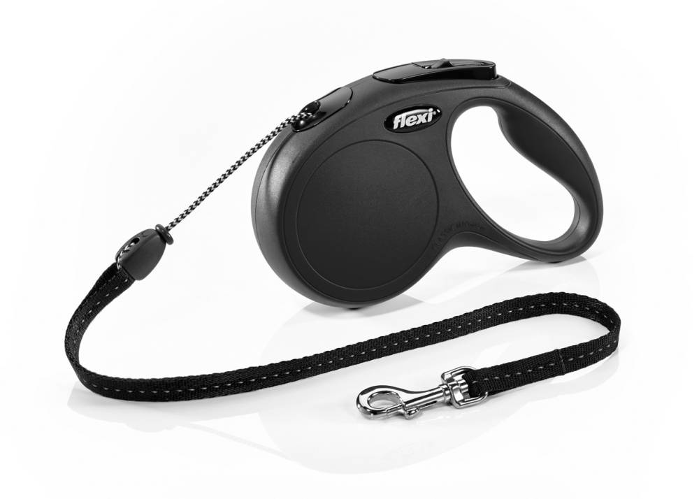 Jalutusrihm flexi New Classic Nöör 5m M must