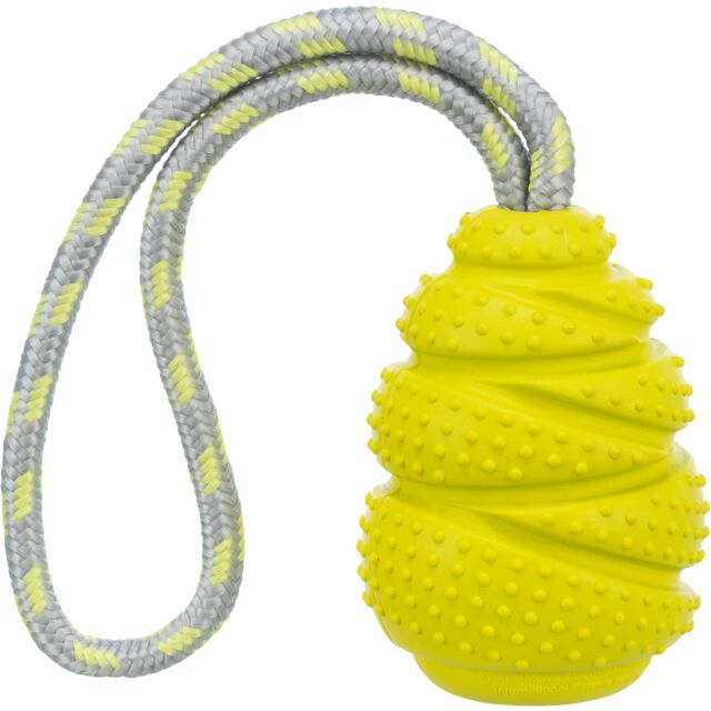 Mänguasi koertele Sporting põrkepall köiel, looduslikust kummist, 9 cm/30 cm juhuslik värv