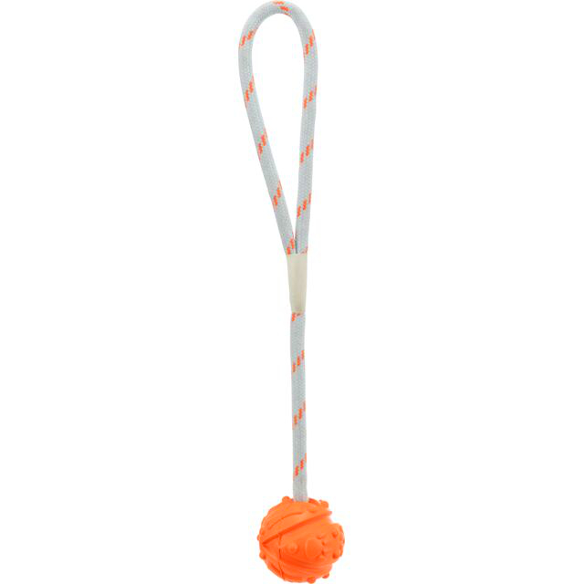 Mänguasi koertele Pall köiel, looduslikust kummist, ujuv, ø 4,5 × 35 cm
