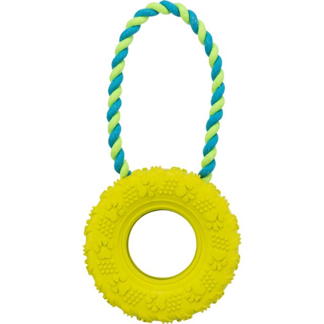 Mänguasi koertele Rehv trossil, looduslikust kummist, ø 15 × 31 cm