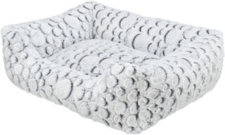 **Magamiskoht Mila, ruut, plüüs, 60 x 50 cm, valge/hall