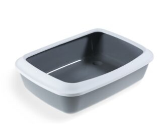 Kassitualett Iriz äärega 42x31x12,5cm valge/hall