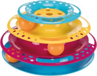 Mänguasi kassidele Ringtorn – Catch the Balls, plastik, ø 25 × 13 cm