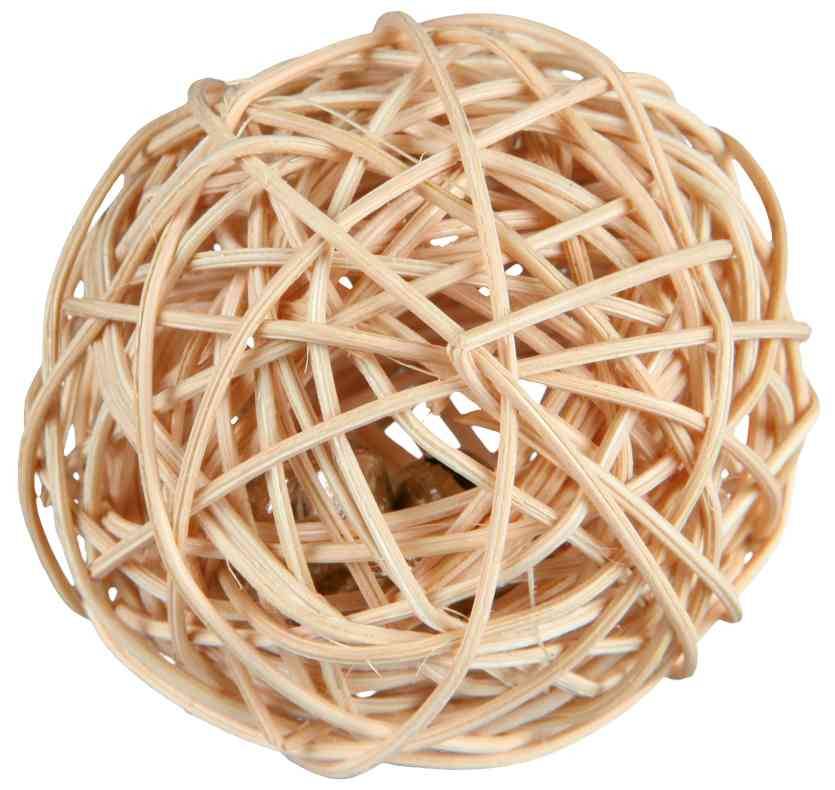 Näriliste mänguasi Pall kellukesega rattan 4 cm