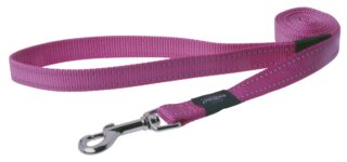 Jalutusrihm Rogz Utility Large 20mm Fanbelt Fixed Dog Lead, roosa helkuriga