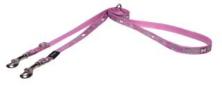Jalutusrihm kutsikatele Rogz Pupz Reflecto Small 12mm, Pink Bones muster
