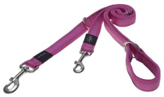 Jalutusrihm Rogz Utility Large 20mm Fanbelt Multi-Purpose Dog Lead, roosa peegeldav