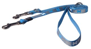 Jalutusrihm kutsikatele Rogz Pupz Reflecto Medium 16mm, Blue Bones muster
