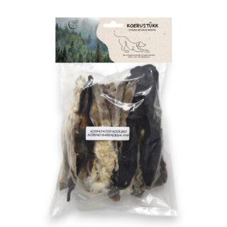 Koerustükk karvadega küüliku kõrvad koerale 200g
