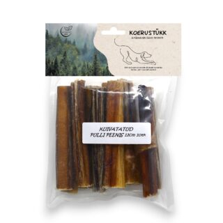 Koerustükk kuivatatud pulli peenis koerale 12cm 10tk