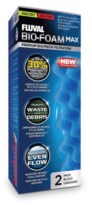 Filtrielement Bio-Foam Max filtrile Fluval 206/207 306/307 2tk sinine A188