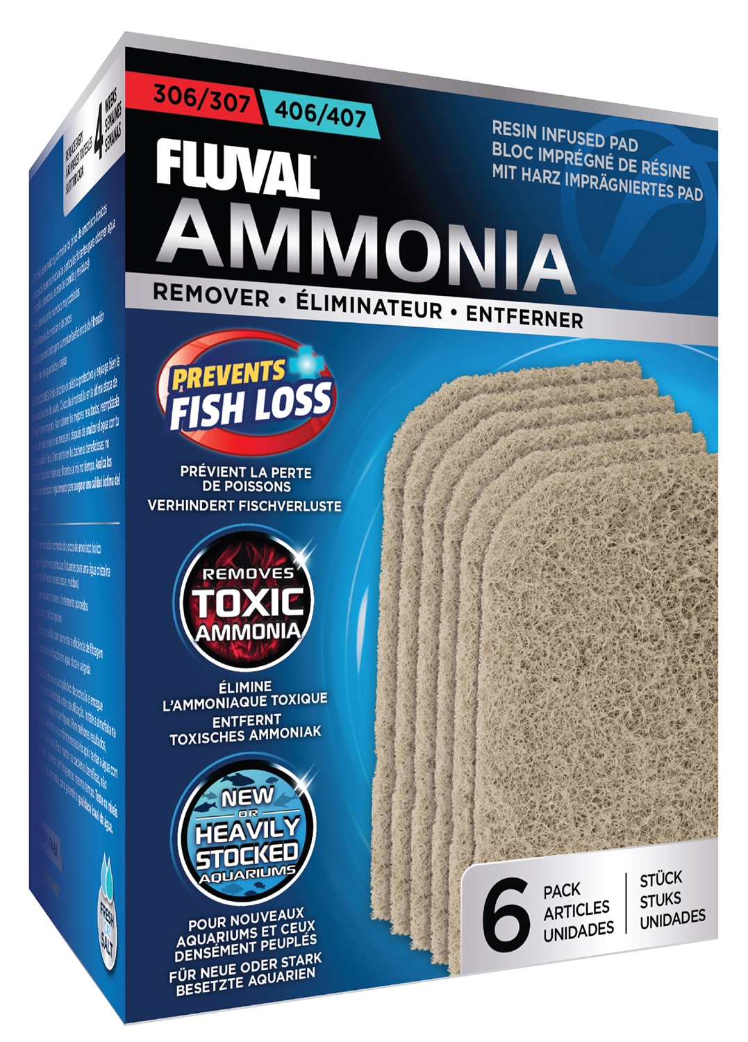 Filtrielement Fluval Ammonia filtrile 306/307 406/407 6tk A258