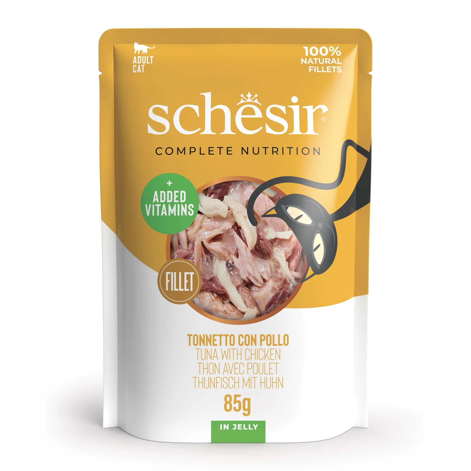 Schesir Complete Nutrition tuunikala ja kanaga tarretises 85g kassikonserv