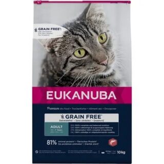 EUKANUBA Adult teraviljavaba lõhega kassidele 10 kg