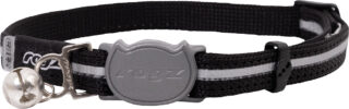 Kassi kaelarihm Rogz Alleycat must Reflective 11mm/20-31cm