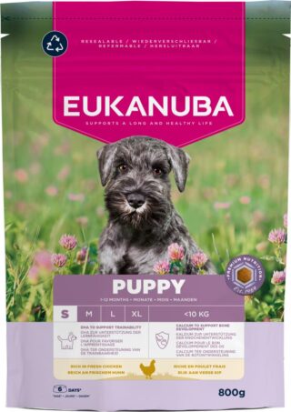 EUKANUBA Puppy kanalihaga väikestele koertele 800 g