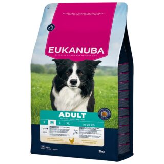 EUKANUBA Adult kanalihaga keskmistele koertele 3 kg