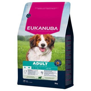 EUKANUBA Adult lambaliha ja riisiga väikestele ja keskmistele koertele 3 kg