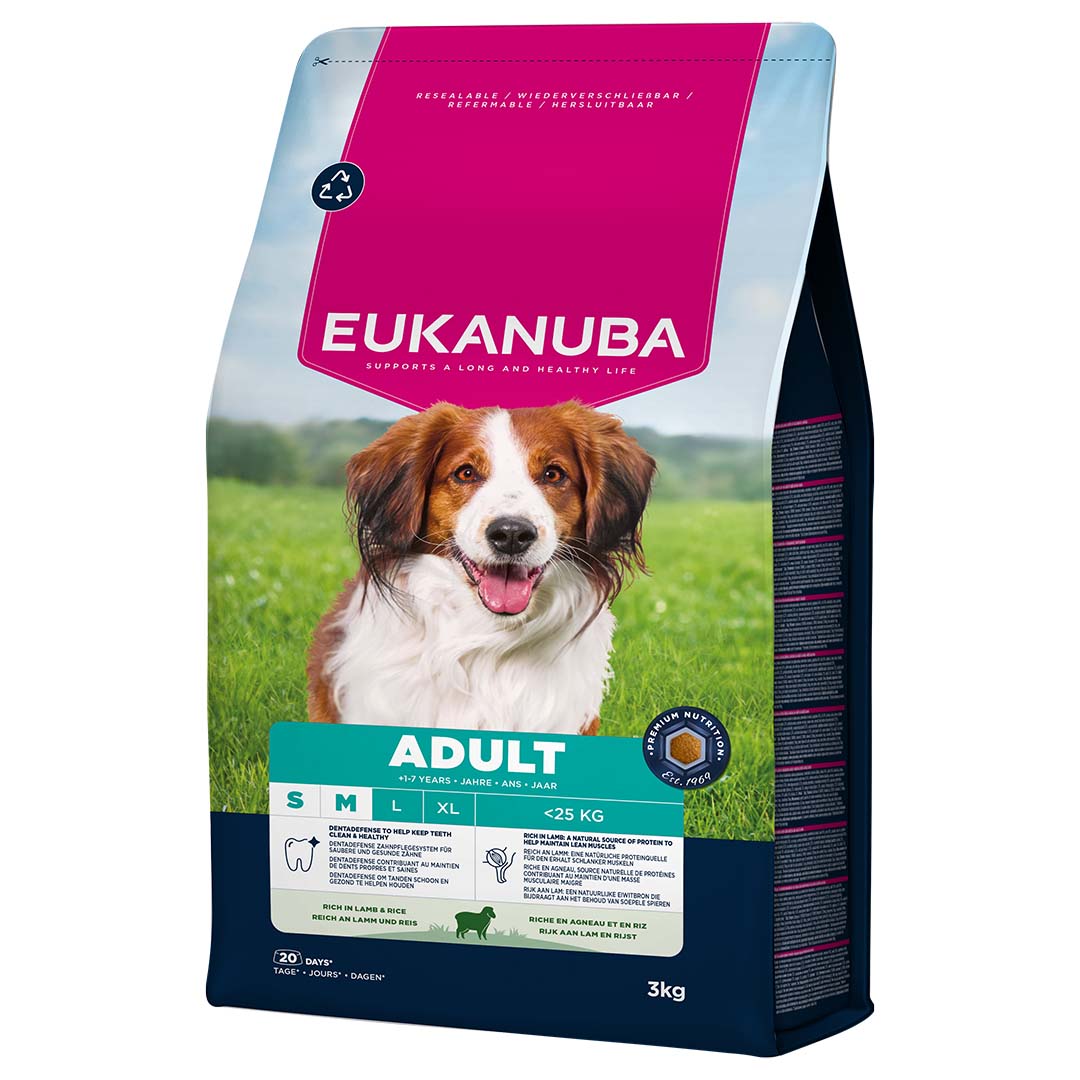 EUKANUBA Adult lambaliha ja riisiga väikestele ja keskmistele koertele 3 kg