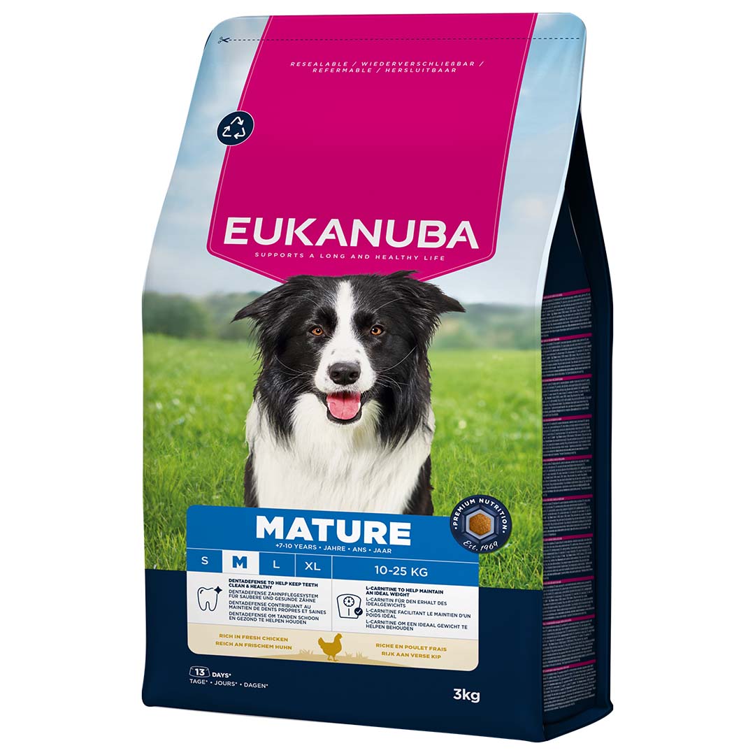 EUKANUBA Mature kanalihaga keskmistele koertele 3 kg