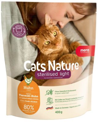 Mera Cats Nature Sterilised / Light kuivtoit kassidele kanaga 400g