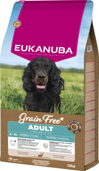 EUKANUBA Adult hirvelihaga kõikidele koertele teraviljavaba 12 kg