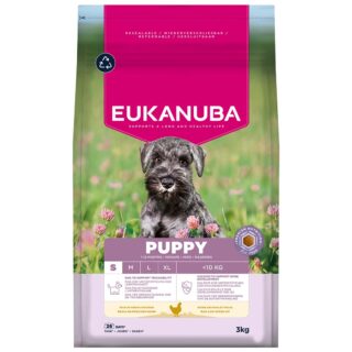 EUKANUBA Puppy kanalihaga väikestele koertele 3 kg